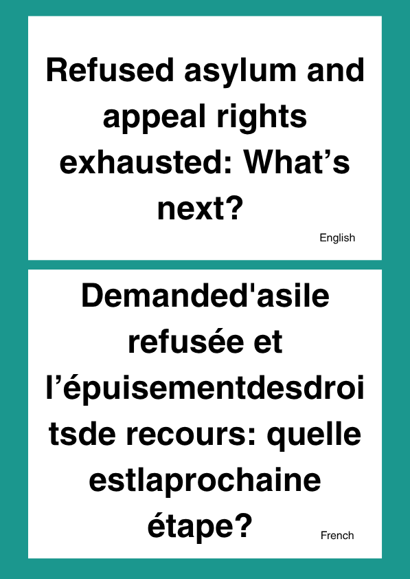 Thumbnail for English and French refused asylum leaflet