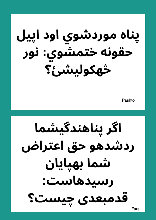 Thumbnail for Pashto and Farsi refused asylum leaflet